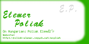 elemer poliak business card